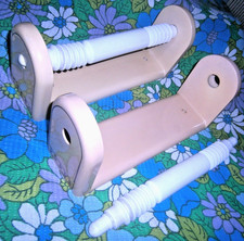 Rare 80's - pair of KITCHEN ROLL HOLDERs -WALL MOUNTED-M&S  Rustic Range-plastic