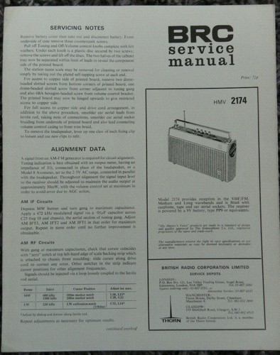 Hmv 2174 radio - radio, mw