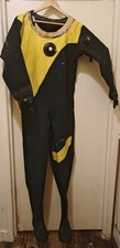 Air Sub Dry Suit Black & Yellow Size Ladies Large/Short - Needs seals 