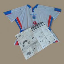 Vintage Umbro England Kit Kite Euro 96 no.9 Shearer