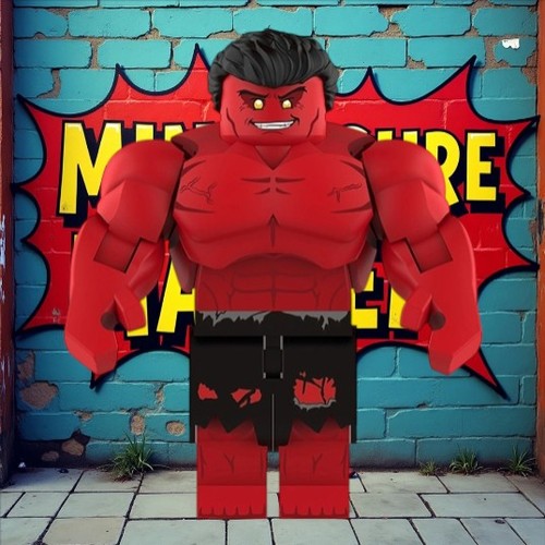 Marvel red hulk 7cm - red, custom