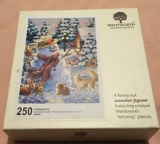 Wentworth Wooden Puzzles 250 Piece Jigsaw Puzzle Snowman_Animals_Holiday Party