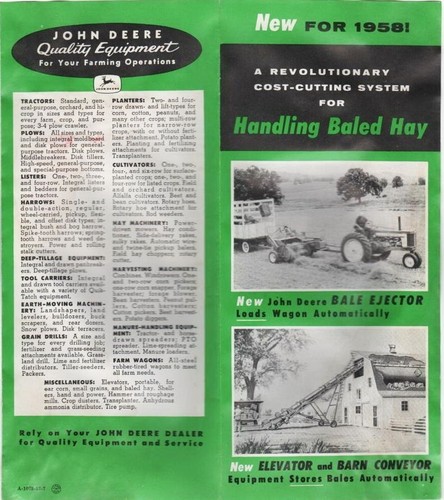 New john deere for 1958 - deere,