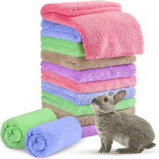 10x Guinea Pig Fleece Blankets Cage Liners Small Pet Mats 35x75cm