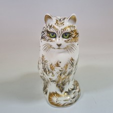 Royal Crown Derby Fifi The Cat Paperweight Figure 13.5cm High Gold Stopper
