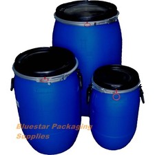 Open Top Plastic Storage Drum Barrel Keg With Lid 30 60 120 Litre Food Grade New