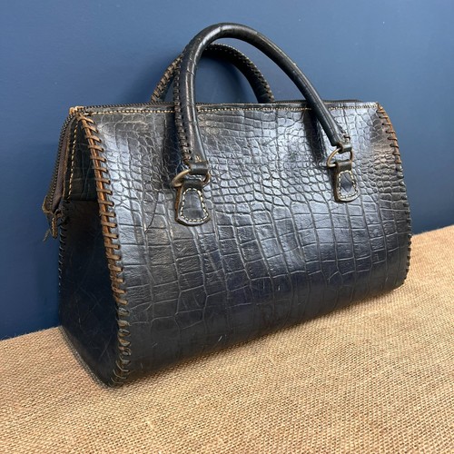 Antique vintage black leather - black,
