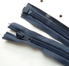 10 x vintage Blue OPTI open end zip: nylon loop - 20" / 50 cm: Free P&P