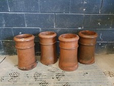 SET OF 4 CLAY CANNON POTS/ RECLAIMED CHIMNEY POTS