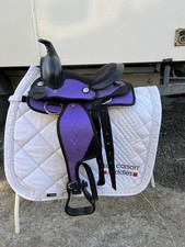 Synthetic Western Kids Pony Saddle with  matching bridle & breatplate