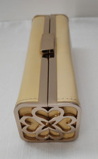 LK Bennett ALEXIA clutch bag yellow/beige gold end detail evening wear wedding