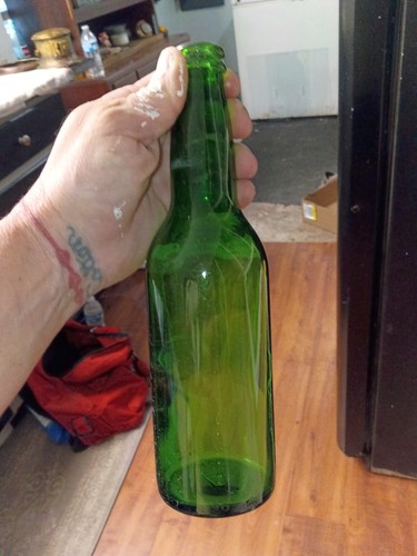 Vintage green glass - glass, long-neck
