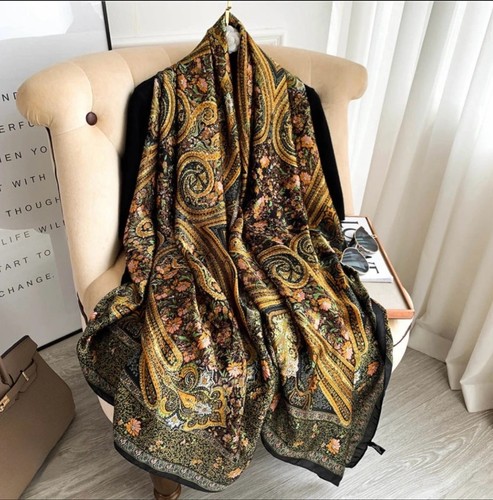 Large imitation silk scarf - large, scarf(180