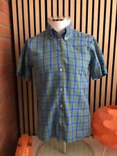  Vintage 1970s Check Button Down Shirt Skinhead Suedehead Mod