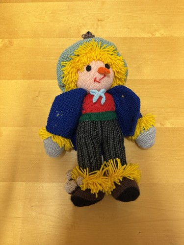 Hand knitted scarecrow toy - hand,