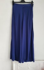 Zara Blue Satin Maxi Skirt, UK