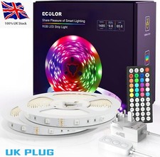 UK PLUG 3-20M LED Strip 5050 RGB Lights Colour Changing Tape Kitchen Lighting