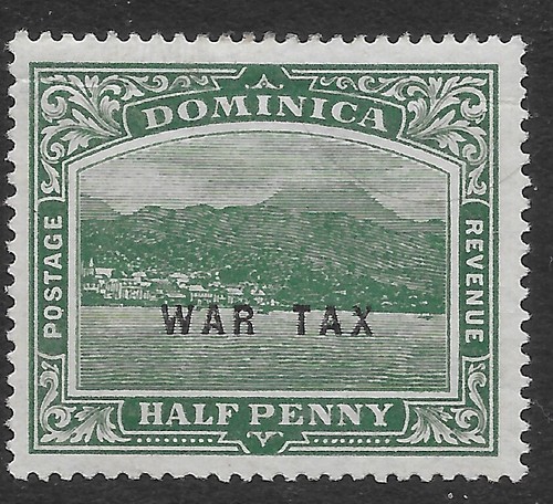 1918 dominica war tax - dominica,