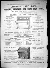 Antique Old Print 1884 Chappell Pianorte Harmonium Organ Show Rooms London 19th