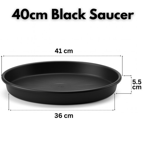 Black plant pot saucers - black,
