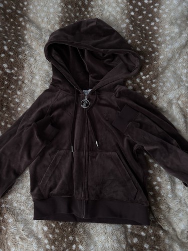 Juicy couture brown velour zip - velour,