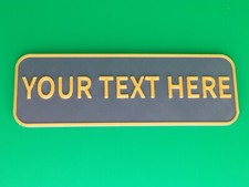 PERSONALISED SIGN CUSTOM MADE SIGN YOUR TEXT (4MM PLASTIC PLAQUE WITH ADHESIVE)