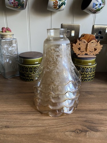 Vintage smokey glass tulip - vintage,