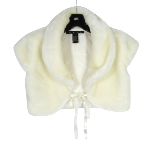Hype white faux fur tie - white,