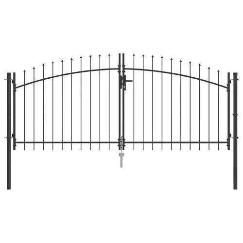 Double door fence gate with - fence,