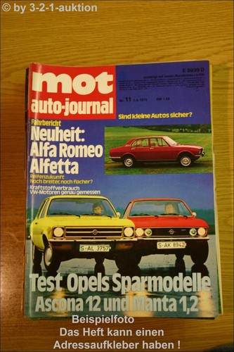Mot opel ascona - 11/72, a