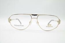 Vintage Titanos T-845 Titanium Gold Black Gray Oval Glasses Frame NOS