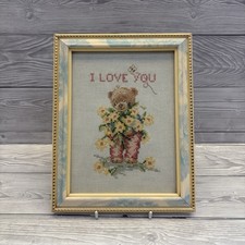 Framed Teddy Bear Cross Stitch