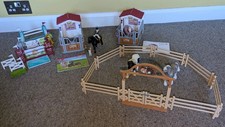 Schleich Horse Club Bundle, 2 Stall Sets, Jumps and Paddock Fencing. 3 Horses.
