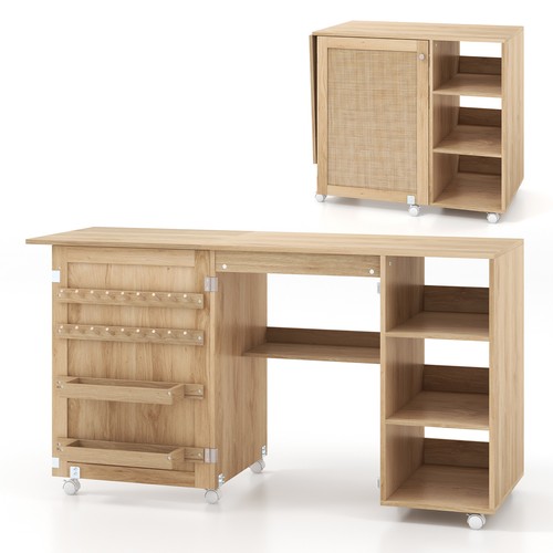Folding sewing table with - folding,