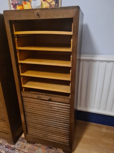 Vintage oak tambour - vintage,
