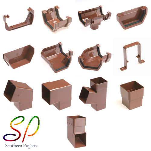 Brown square gutter - square,