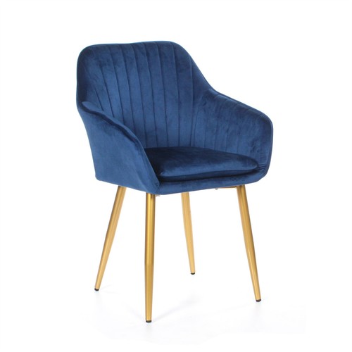 Velvet upholstered blue - blue, dining
