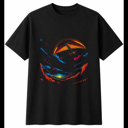 Colourful hang glider - in, a