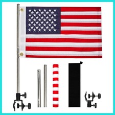American Boat Flag Pole Kits Marine 16“x24”, Stainless Steel Boat Flag Pole w...