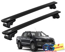 Thule Evo Black WingBars Roof Rack Rail Bars Locks | Ford Ranger 2012- onwards