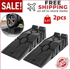 2PCS Heavy Duty 2.5 Ton Car Vehicle Lifting Ramps Garage Workshop Ramp Anti Slip