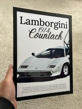 Lamborghini Countach A4 Framed