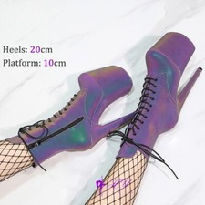 8Inch Pole Dancing Boots Night Light Reflective Platform Party High Heels Shoes