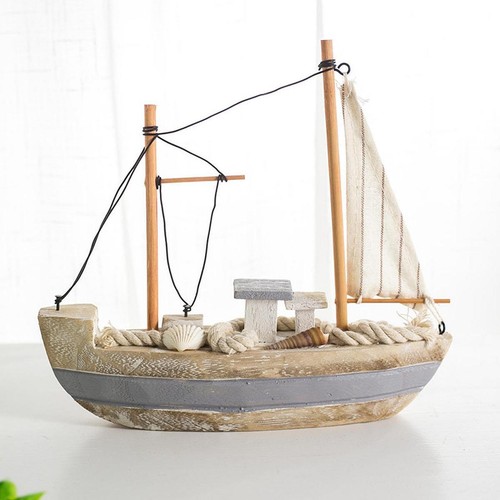 Wooden sailing boat decor - boat,