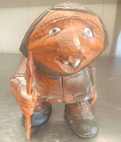 Oien handcarved wooden troll - wooden,