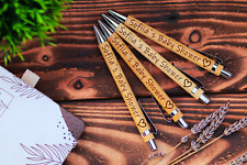 Personalised  Wooden Baby Shower Pen  - Laser Engraved -  Baby shower favours