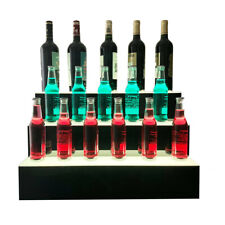 24 Inch 3 Step LED Lighted Liquor Bottle Display Illuminated with Remote Control