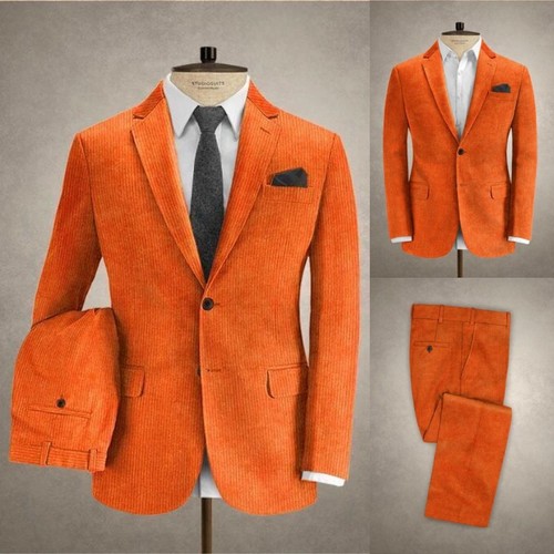 Orange men corduroy - corduroy, suit