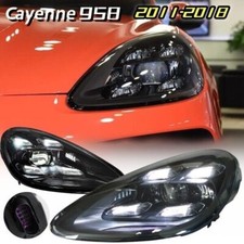 For Porsche Cayenne 2011-2017 Animation Front Lamps Pair LED Headlight Assembly