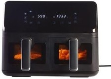 Lakeland 27211 Dual Basket Air Fryer with Easy View 8L Quick Cook 2700W Black